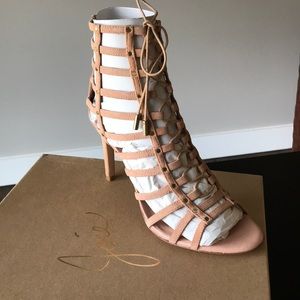 Joie Blush Tie up Heels! Size 39 NIB!